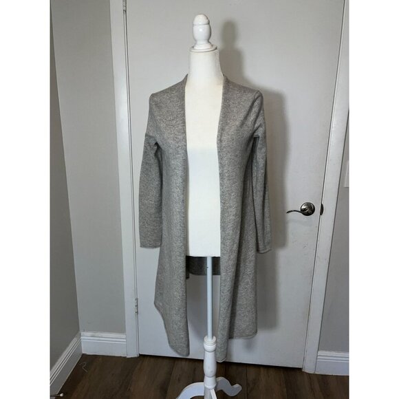 Calypso St. Barth CashmereLight Gray Open Front Long Cardigan Sweater Size XS Wo - Picture 2 of 9